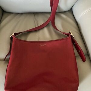 Coach Deep Red Legacy Leather Duffle Bag